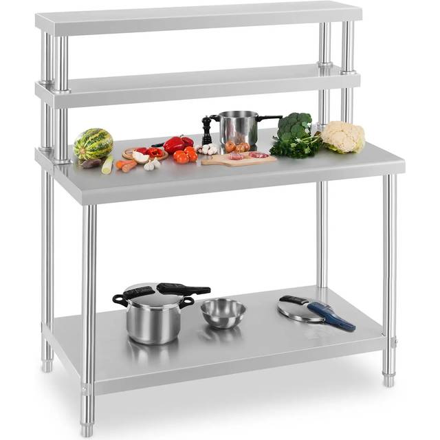 Royal Catering Commercial Stainless Steel Table And Shelf - 120 x 70 cm