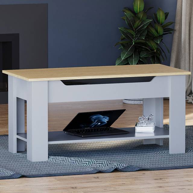 Vida Designs Oak and Grey Lift Up Coffee Table