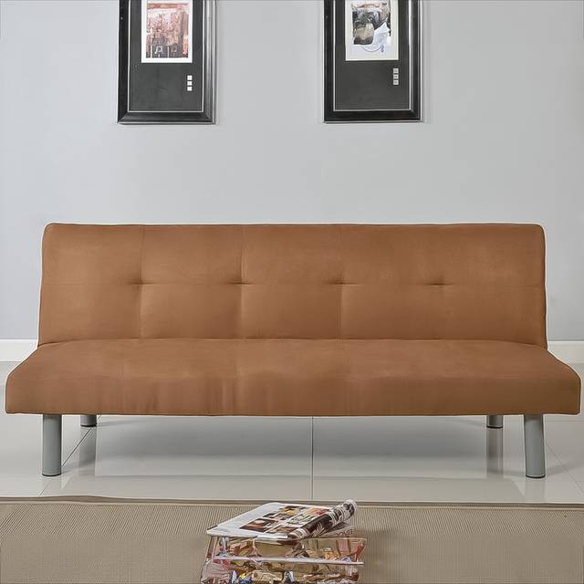 Brooklyn 3 Seater Cinnamon Faux Suede Sofa Bed - Brown