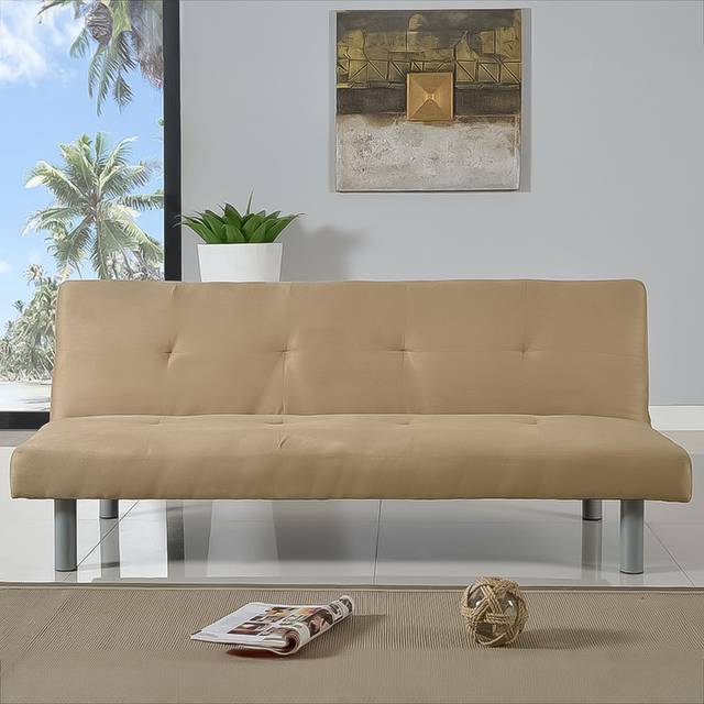 Brooklyn 2 Seater Cream Faux Suede Sofa Bed