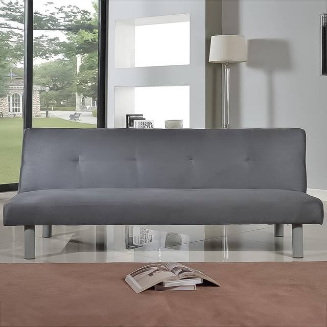 Brooklyn Double Sleeper Grey Faux Suede Sofa Bed
