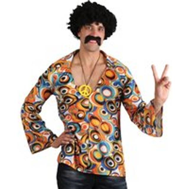 Mens Groovy Hippie Shirt Flower Power Halloween Costume - L