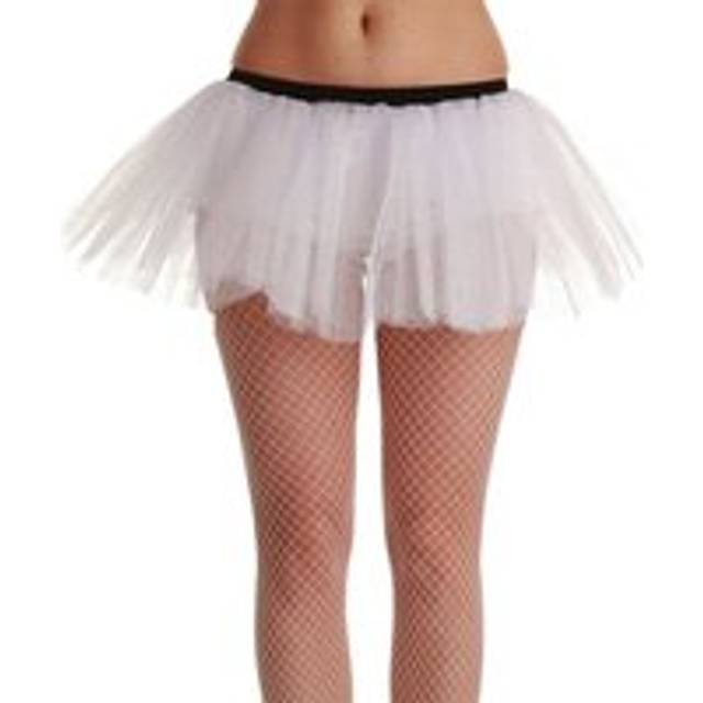 Womens White Net Clubbing Elasticated Waistband Tutu