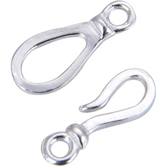 5 Sets Adabele Authentic 925 Sterling Silver Raindrop Shaped Toggle S Hook Clasp Connector 14mm Hypoallergenic Nickel Free for Jewelry Making SS26-CC