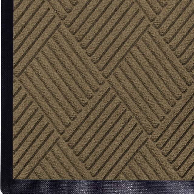 WaterHog Diamond commercial-grade Entrance Mat with Rubber Border - IndoorOutdoor  Quick Drying  Stain Resistant Door Mat (camel  3 x 6)