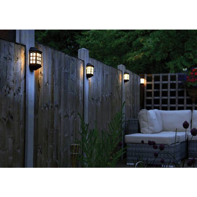 Powertek Deluxe LED Solar Lights - Pack of 4, Black