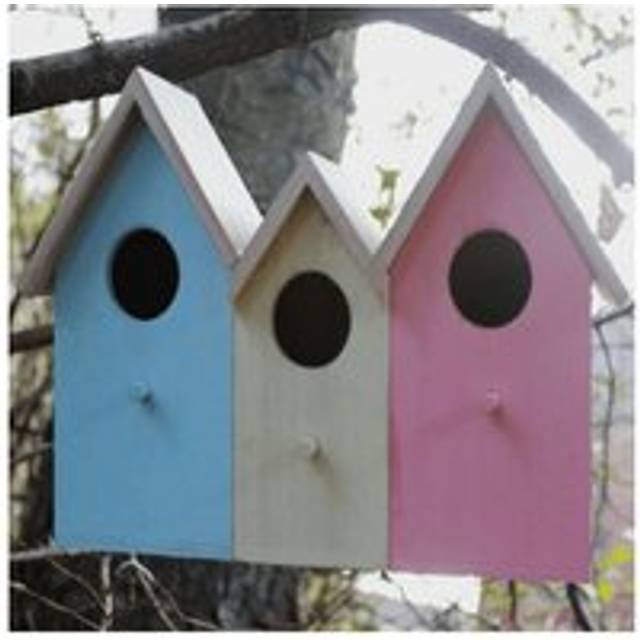 Garden Mile - 3 In 1 Wooden Wild Garden Bird Houses Nesting Box Predator Proof Small Birds Sparrows, Tits Robin Nester