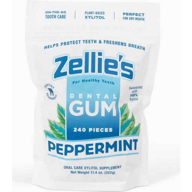 Zellie's Xylitol Dental Gum Sugar-Free Peppermint 240 Pieces