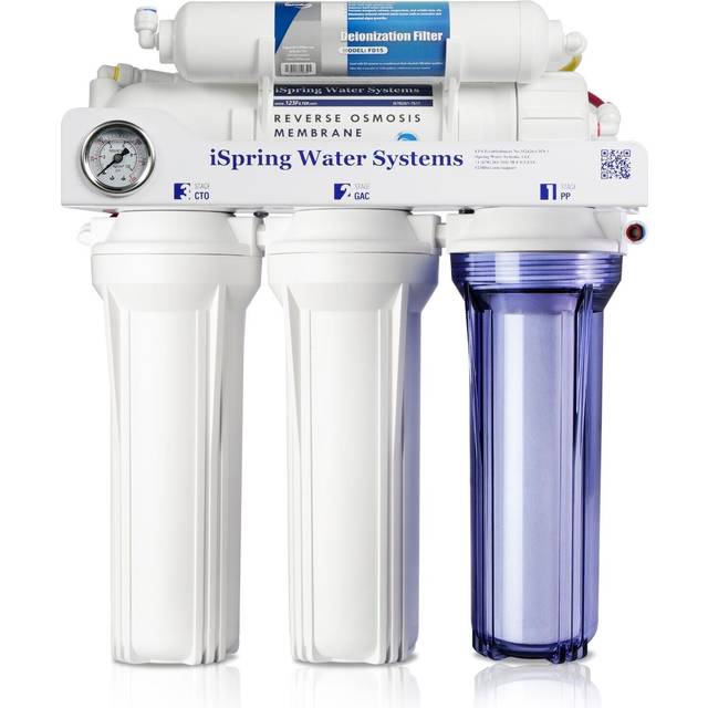 iSpring RCC1D Tankless RO/DI System  5 Stage De-ionization Reverse Osmosis Water Filter System  150 GPD Tankless RO Water Filter System for Aquarium w