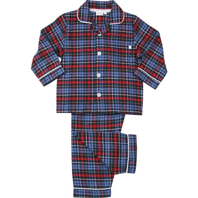 Mini Vanilla Boys Traditional Cotton Blue and Red Check Pyjama Set - Blue & Red - Size 3-4Y