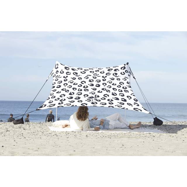 Neso Tents Beach Tent with Sand Anchor  Portable canopy Sunshade - 7 x 7 - Patented Reinforced corners (Leopard)