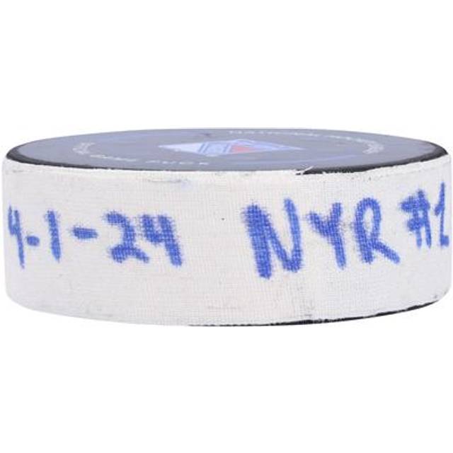 Kaapo Kakko New York Rangers Game-Used Goal Puck vs. Pittsburgh Penguins on April 1, 2024