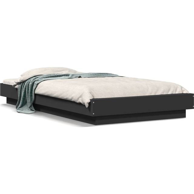 vidaXL Bed Frame with LED Lights without Mattress Black 90x200cm
