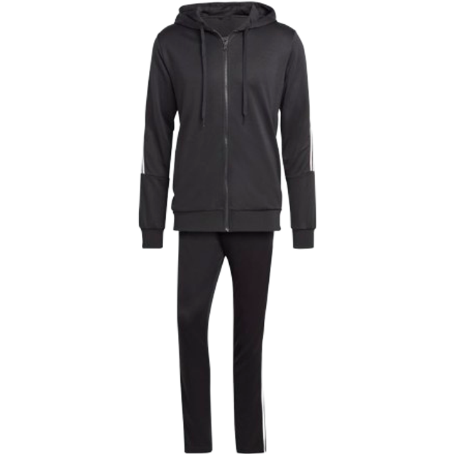 adidas Sportswear Mens 3-Stripes Track Suit - Black Recycled Material - Size Medium