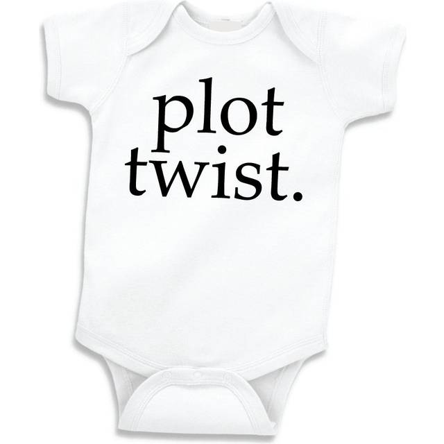 Bump and Beyond Designs Baby-Boys Surprise Pregnancy Announcement For Grandparents Plot Twist Leotard White  0-3 Months