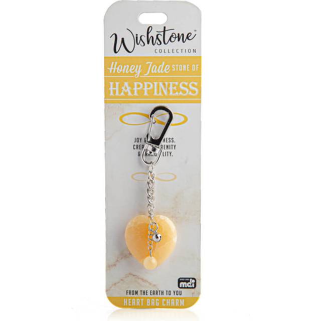 Wishstone Collection Honey Jade Heart Bag Charm