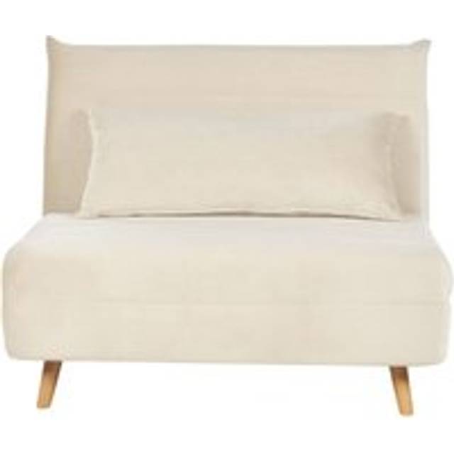 Beliani Velvet Sofa Bed Cream Setten, Cream