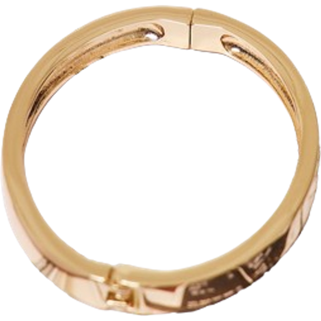 Gold Chunky Clasp Bangle, Yellow - One Size