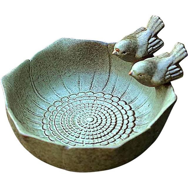 Round Bird Bath Outdoor Bird Waterer Outdoor Bird Feeder