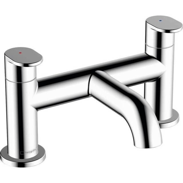 Vernis Blend Bathroom Bath Mixer Tap Twin Lever Chrome Modern Curved - Hansgrohe