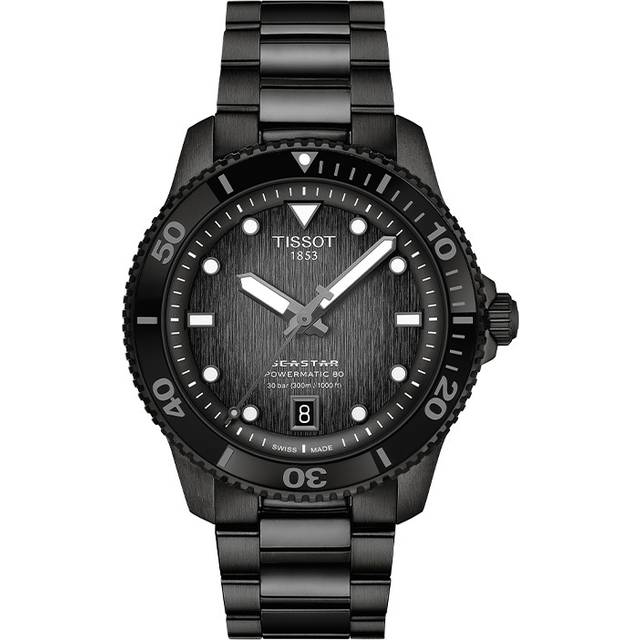 Tissot Seastar Men's Black Dial Stainless Steel Bracelet Watch