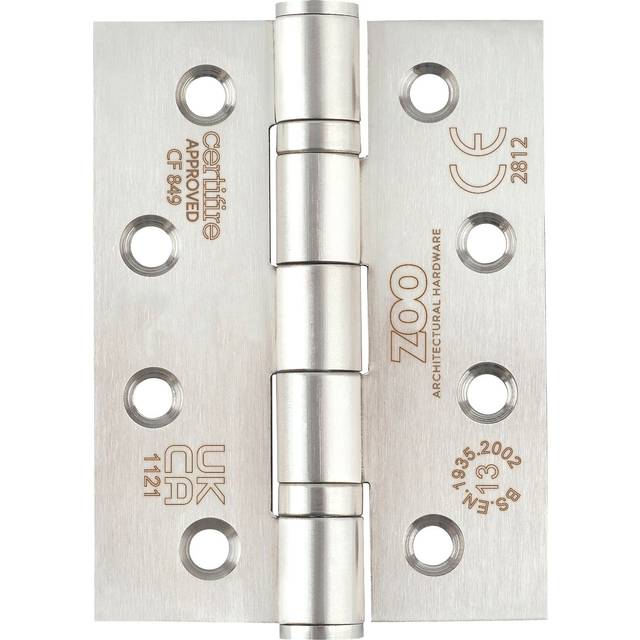 10.2cm H x 7.6cm W Butt Bearing Pair Door Hinges - Satin Stainless (10.2cm H X 7.6cm W X 0.3cm D)