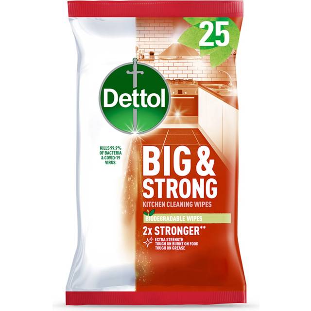 Dettol Antibacterial Big & Strong Kitchen Wipes 25 Wipes