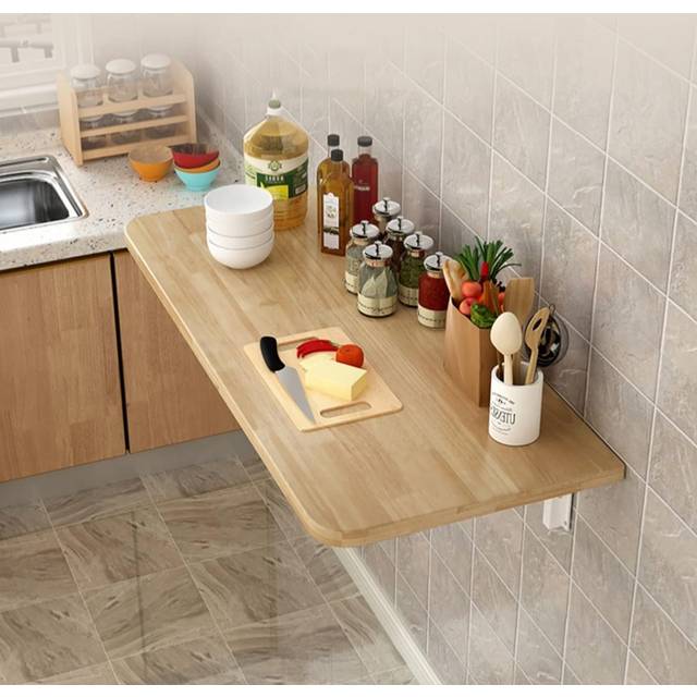 WYFZT Breakfast Bar Table, Folding Wall Mounted Tables Fold-down Wall Table Kitchen Drop Leaf Dining Table Work Table | Small Space Saving Hanging