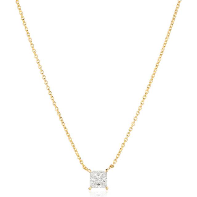 Sif Jakobs Ellera Quadrato Necklace - Gold/Transparent