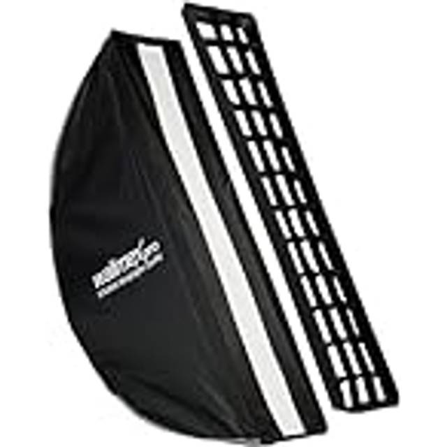 Walimex pro Studio Striplight Softbox 22x90cm, rotatable by 360, easy to set up thanks to umbrella function, incl. grid, mask, Bowens adapter and ...
