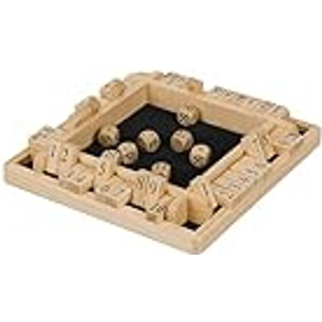 Relaxdays Shut The Box, 10, 2 till 4 spelare, trä, klaffspel barn och vuxna, tärningsspel, natur/svart, 1 st