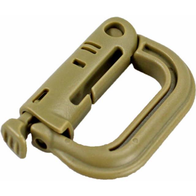(a-T) Shackle Carabiner Army D-ring Clip Molle Webbing Plastic Backpack Buckle Snap Lock Camp Hike Mountain climb Outdoor
