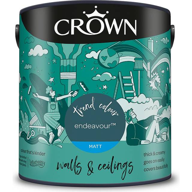 Crown Walls & Ceilings Endeavour Matt Emulsion Paint 2.5L - Green