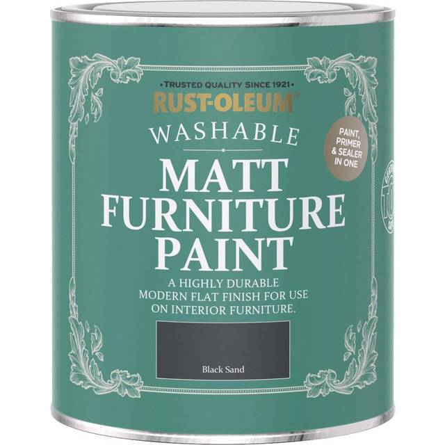Rust-Oleum Matt Furniture Paint - BLACK SAND - 750ml - Black