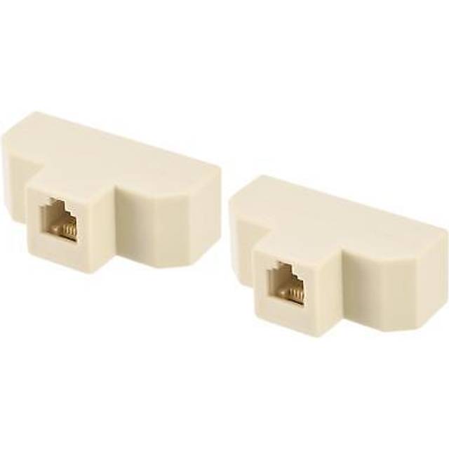 Phone jack splitter 6p4c 4 way socket adapter telephone line splitter 2 pack
