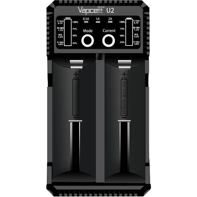 Vapcell U2 2A Battery Charger Smart USB Charger For Li-ion / Lifepo4 / Ni-MH / Ni-Cd AAA AAAA C D Battery Charging