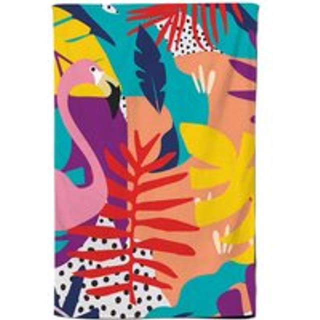 Tropical Flamingoes Tea Towel - Pink - One Size
