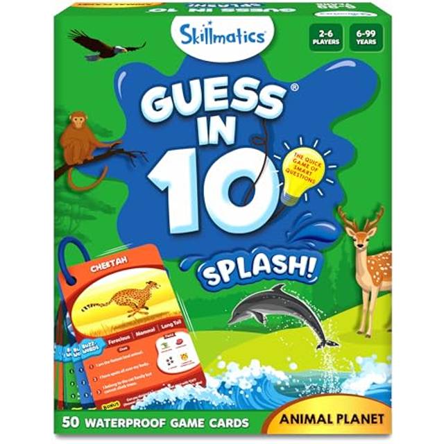 Card Game - Guess in 10 Splash, Educational Games by the Pool, Beach Vacations, Boat Trips, Gifts for Kids, Teens, Adults, Ages 6 and Up, 2-6 Players