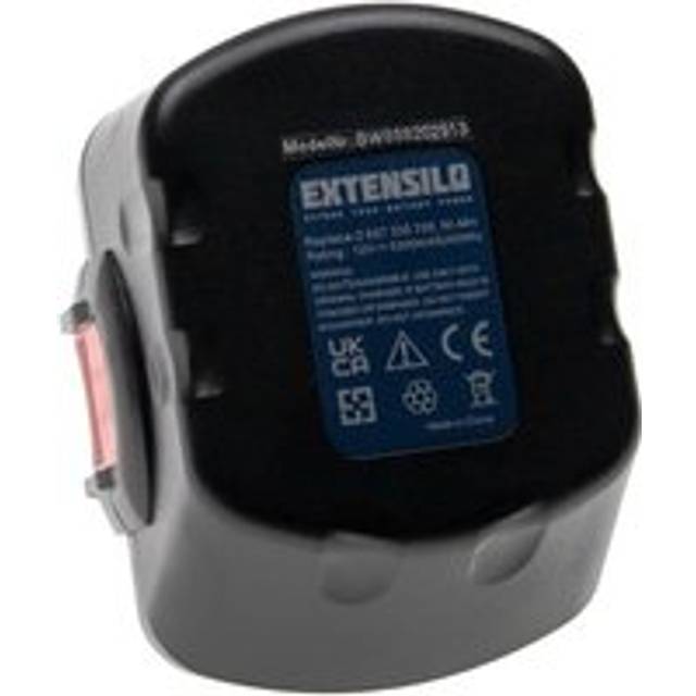 EXTENSILO 2x Battery Replacement for Bosch 2 607 335 471, 2 607 335 487, 2 607 335 463, 2 607 335 542 for Power Tools (3300 mAh, NiMH, 12 V)