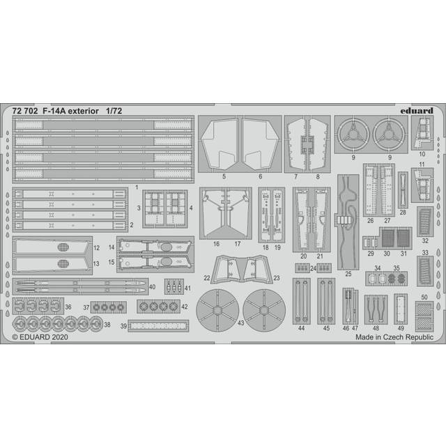 EDP72702 - Eduard Photoetch 1:72 - F-14A exterior (Academy)