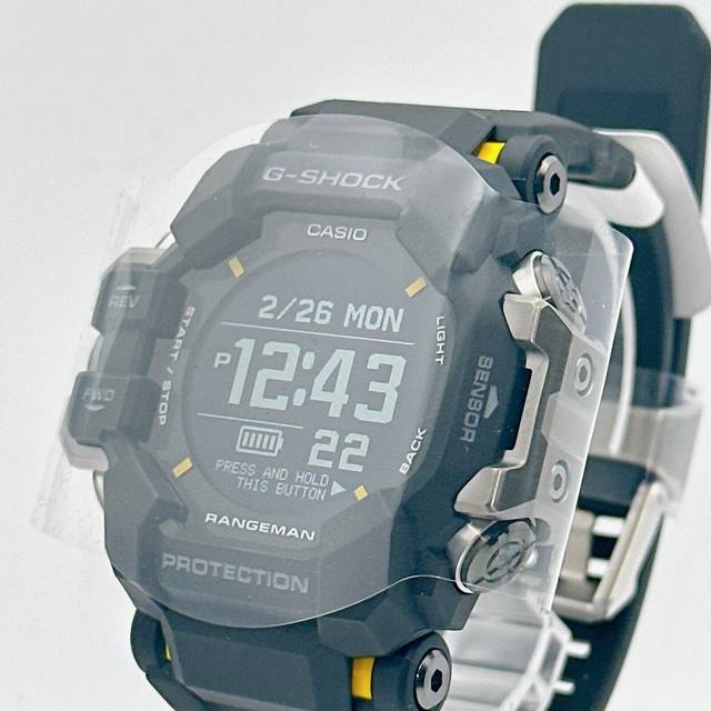 [CASIO] Men's G-SHOCK RANGEMAN Watch - GPS, Heart Rate Monitor, Bluetooth, Biomass Plastic, Black, Japan Model GPR-H1000-1JR