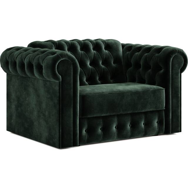 Jay-Be Chesterfield Velvet Cuddle Chair Sofa Bed -Dark Green