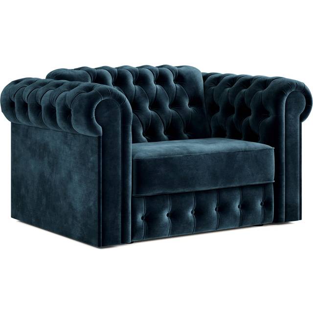 Jay-Be Chesterfield Velvet Cuddle Chair Sofa Bed - Ink Blue