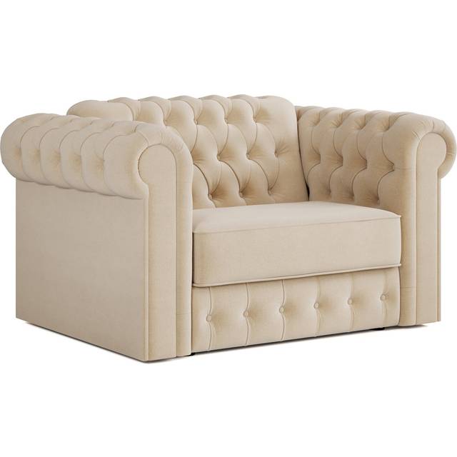 Jay-Be Chesterfield Fabric Cuddle Chair Sofa Bed - Cream