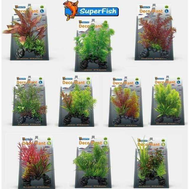 Superfish artificial aquarium deco plants on rock fish tank decoration ornament