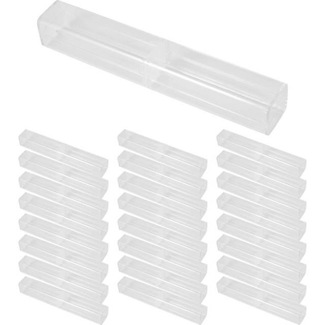 25Pcs Plastic Clear Pen Case Gift Empty School Office Collection Set Container Storage for Father's Day Mother's