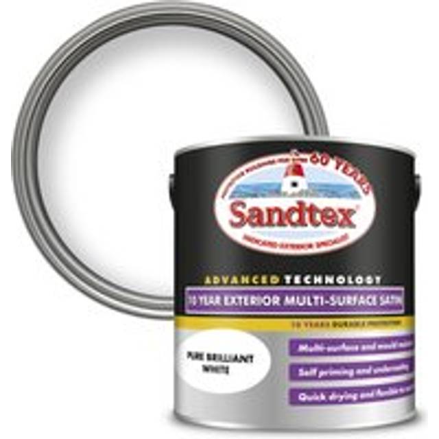 Sandtex 10 Year Multi Surface Satin Paint 2.5L White