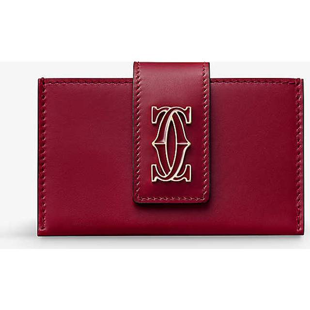 Leather C de Cartier Folded Card Holder - Red - One size