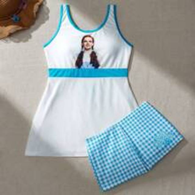 Tween Girl 2st/set Sommarblå Söt tryckt klänning & shorts Bekväma badkläderset - Vitt (8Y,9Y,10Y,11Y,12Y)