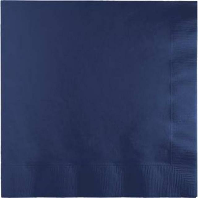 Hoffmaster Group 591137B 0.25 Dinner 3-Ply Fold Napkins, Navy Blue - 25 per Case - Case of 10